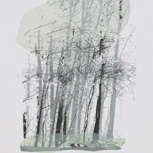 2023, lichtgestreift II, mehrfarbiger Siebdruck, 64 x 44 cm
