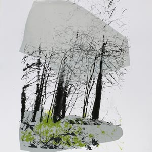 2023, lichtgestreift I, mehrfarbiger Siebdruck, 64 x 44 cm
