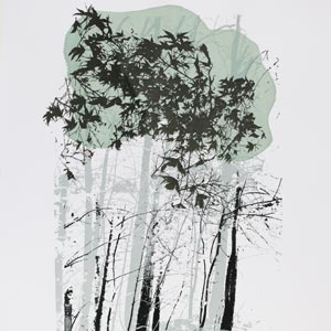 2023, lichtgestreift II, mehrfarbiger Siebdruck, 64 x 44 cm
