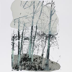 2023, lichtgestreift IV, mehrfarbiger Siebdruck, 64 x 44 cm
